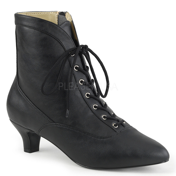 Pointed Toe High Heel Lace Up Ankle Boots - Picture 2 of 5